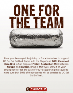 UC Del Sol fundraiser Chipotle