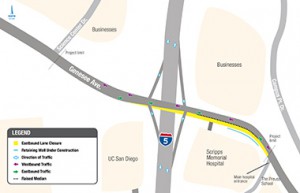 Genesee I-5 Interchange Lane Closures